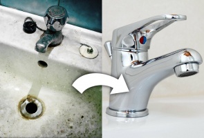 Bathroom refurbishment chrome tap